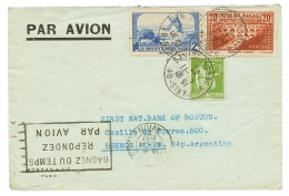 1937 20F PONT DU GARD + 2F+ 75c Sur Lettre PAR AVION De PARIS Pour L'ARGENTINE. TB. - Altri & Non Classificati