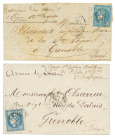 ARMEE DES VOSGES : 1871 2 Lettres Avec 20c BORDEAUX(pd) + "ARMEE DES VOSGES" Pour GRENOBLE. TB. - Altri & Non Classificati