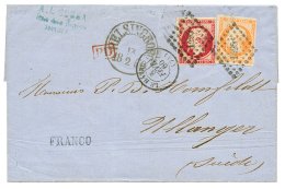 1860 40c(n°16) + 80c(n°17) TB Margés Sur Lettre Du HAVRE Pour ULLANGER SUEDE. TTB. - Saint Pe De Bigorre