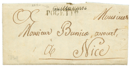 1839 Cachet Rare (type Cursive) GUILLAUMES + POGETTO Sur Lettre Avec Texte Pour NICE. TTB. - Vitry En Artois