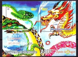 New Caledonia - Nouvelle Calédonie 2000 Yvert BF-22 Year Of The Dragon, Kanak Legend Snake - MNH - Blocs-feuillets