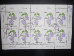 Monaco , Serie Faune Et Flore Feuille Complete Oblitere Du 0,05 - Used Stamps