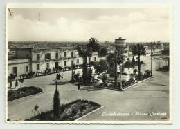 CASTELVETRANO - PIAZZA STAZIONE VIAGGIATA ( ANGOLI CON FORI ) - Trapani