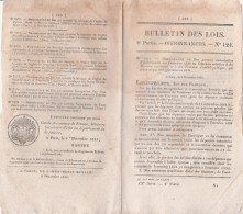 Bulletin Des Lois N° 124 - 1831 - Report Dépenses Sur 1832, Autorisation De Legs, Séminaire Autun - Décrets & Lois