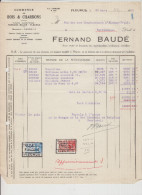 FLEURUS - FERNAND BAUDE - FACTURE BOIS/ CHARBONS - 1935 - Straßenhandel Und Kleingewerbe