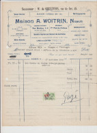 NAMUR - MAISON A.WOITRIN - FACTURE - 1933 - Petits Métiers