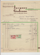 NAMUR - FACTURE IMPRIMERIE - JACQUES GODENNE - 1954 - Straßenhandel Und Kleingewerbe