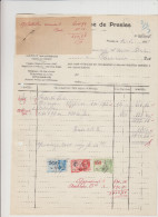 PRESLES - REGIE DU DOMAINE DE PRESLES - FACTURE BOIS DU PAYS - CHARBONNAGE -  1935 - Straßenhandel Und Kleingewerbe