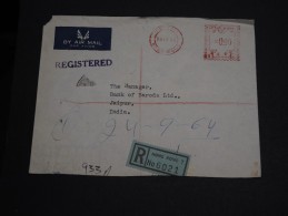 HONG - KONG- Enveloppe En Recommandée Pour L 'Inde En 1964 , Affranchissement Mécanique - A Voir - L 1035 - Lettres & Documents