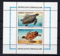 TURQUIE - TURKEY - BLOC-FEUILLET - MINIATURE SHEET - TORTUES DE MER - SEA TURTLES - 1989 - - Blocks & Sheetlets