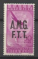 1947 Italia Italy Trieste A  AEREA RADIO 50 Lire Lilla Rosa MNH** - Posta Aerea