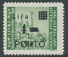 1946 OCC JUGOSLAVA ISTRIA SEGNATASSE 4 LIRE MNH ** - M59 - Yugoslavian Occ.: Istria