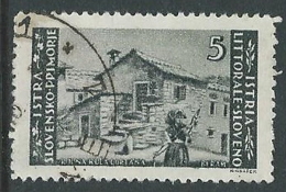 1946 OCC JUGOSLAVA ISTRIA USATO EMISSIONE BILINGUE 5 LIRE - M56-7-6 - Joegoslavische Bez.: Istrië