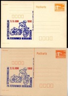 DDR P86II-7-90 C83 Postkarte DOPPELDRUCK Zudruck Motorrad Bergringrennen Teltow 1990 - Postales Privados - Nuevos