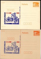 DDR P86II-7-90 C83 Postkarte DOPPELDRUCK Zudruck Motorrad Bergringrennen Teltow 1990 - Privatpostkarten - Ungebraucht