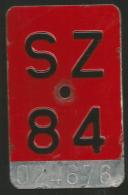 Velonummer Schwyz SZ 84 - Nummerplaten