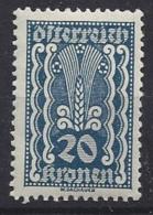 Austria  1922/24  20K  (**) MNH Mi.370 - Unused Stamps