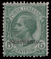 Italia - Isole Egeo: Scarpanto - 5 C. Verde - 1912 - Ägäis (Scarpanto)