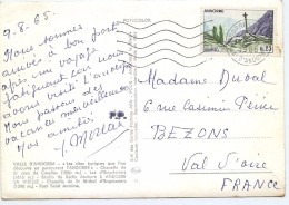 LPP5B- ANDORRE CROIX GOTHIQUE SUR CPA DE JUIN 1965 - Lettres & Documents