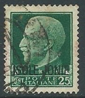 1941 ISOLE JONIE USATO EFFIGIE 25 CENT - M25-3 - Ionische Eilanden