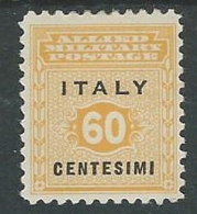 1943 OCCUPAZIONE ANGLO AMERICANA SICILIA 60 CENT MH * - M29-4 - Anglo-american Occ.: Sicily