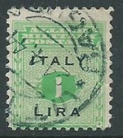 1943 OCCUPAZIONE ANGLO AMERICANA SICILIA USATO 1 LIRA - M29-8 - Anglo-american Occ.: Sicily