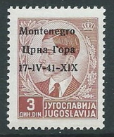 1941 MONTENEGRO 3 D VARIETà 17-1V-41-X1X MNH ** - M61 - Montenegro