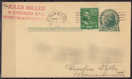 1953 ? - USA United States - Thomas Jefferson / George Washington President  - POSTAL STATIONERY - West Palm Beach - 1941-60