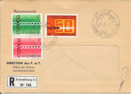 N°  774/775     EUROPA    LUXEMBOURG   -  1971  -  1ER JOUR  SUR LETTRE RECOMMANDEE - Briefe U. Dokumente