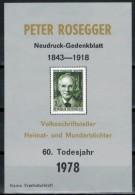 V19 - Gedenkblock 1978 - Rosegger 60. Todestag - Probe- Und Nachdrucke