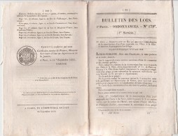 Bulletin Des Lois N° 179 - 1832 - Pont Suspendu Sur L'Isère à La Sône, Sur Moselle Metz, Tableau Population Gard Lot ... - Décrets & Lois