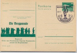 WEIHNACHTSMARKT 1982 Auf DDR P84-7a-82 C7-b Postkarte Zudruck BERGPARADE Schwarzenberg - Weihnachten