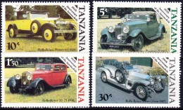 TANZANIE Automobiles, Voitures, Cars, Coches, Yvert N°267/70. ** MNH. ROLLS ROYCE - Autos