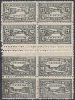 REP-117 CUBA REPUBLICA REVENUE. MATANZAS LOCAL STAMP. TETE BECHE 25c BLOCK 8 PERFORATED. - Portomarken