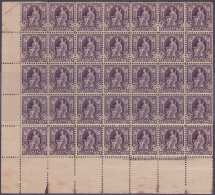 1899-270 CUBA US OCCUPATION (LG-803) 1899 3c INDIA FOUNT. BLOCK OF 35. PLATE NUMBER. ORIGINAL GUM. - Unused Stamps