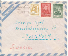 Argentina Air Mail Cover Sent To Sweden - Poste Aérienne