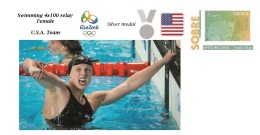 Spain 2016 - Olympic Games Rio 2016 - Silver Medal Swimming 400 4x100 Relay Female U.S.A. Cover - Otros & Sin Clasificación