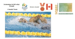 Spain 2016 - Olympic Games Rio 2016 - Bronze Medal Swimming 400 4x100 Relay Female Canada Cover - Altri & Non Classificati