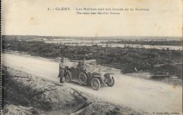 Cléry - Les Ruines Sur Les Bords De La Somme Après Le Bombardement - Vieille Voiture (soldats Allemands) - Guerra 1914-18