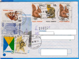 REGISTERED LETTER INFLATION FOX SQUIRREL LADYBUG ROMANIA STATIONERY - Other & Unclassified