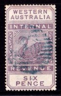 Western Australia 1893 Postal Fiscal Definitive 6d Dull Purple Used   SG F14 - Used Stamps