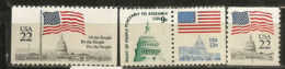 Capitole Des États-Unis, Siège Du Congrès à Washington, Etats-Unis. 4 Timbres Neufs ** Etats-Unis - Monumenten