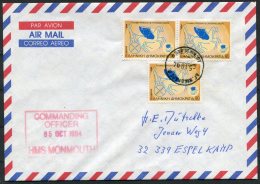 1994 Greece Royal Navy HMS MONMOUTH Ship Cover - Cartas & Documentos