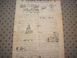 Testament De Napoléon III ( Trouvé Dans Le Boudoir De Marguerite Bellanger ) - Documents Historiques