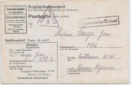 LBR20 - STALAG  VI D - CARTE DE PRISONNIER DE GUERRE EN ALLEMAGNE - Guerre Mondiale (Seconde)