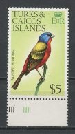TURKS CAIQUES 1976 N° 361 **  Neuf  = MNH Superbe Cote 13 € Faune Oiseaux Bruant Birds Animaux - Turks And Caicos