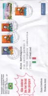 Brasile 2016 - Busta X L'Italia Affrancata Con 5 Stamps - Covers & Documents