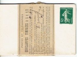 ENVELOPPE SEMEUSE C1 Blanche - 137-E1 - 5c Vert - Pochette De 7 Enveloppes Avec La Bande - Standard- Und TSC-Briefe (vor 1995)