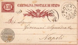 1878 CARTOLINA ON ANNULLO ROMA - Ganzsachen