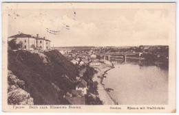 Delcampe - Belarus 1916 Grodno Hrodna Grodna, Njemen Mit Stadtbrucke, Brucke Bridge - Weißrussland